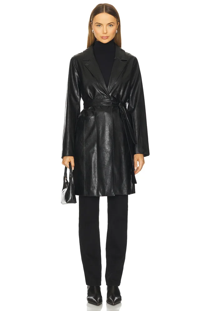 Faux Leather Coat