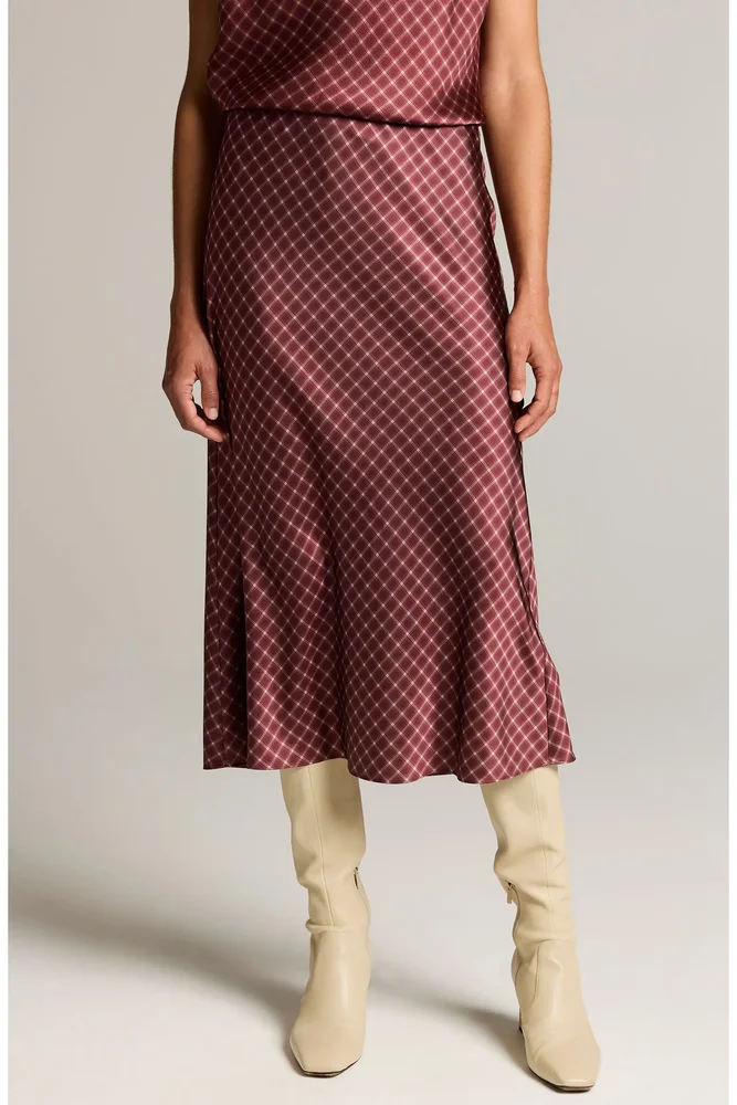 Satin Midi Slip Skirt