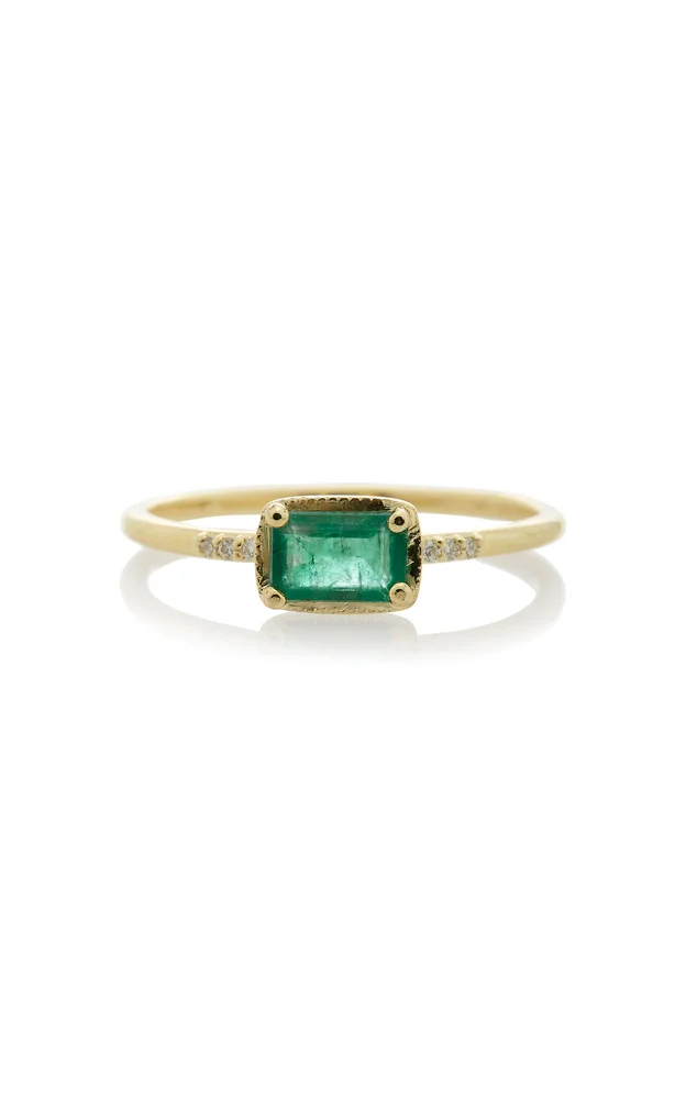 Karina 14K Gold, Emerald and Diamond Ring