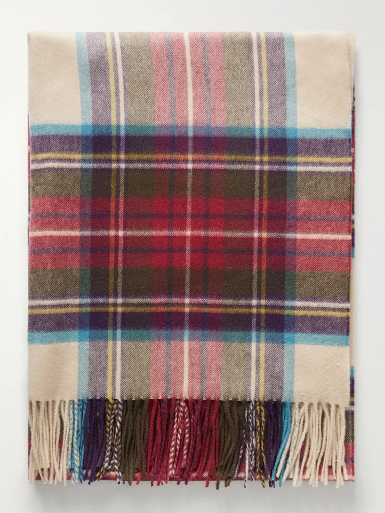 Tartan Stole checked cashmere scarf