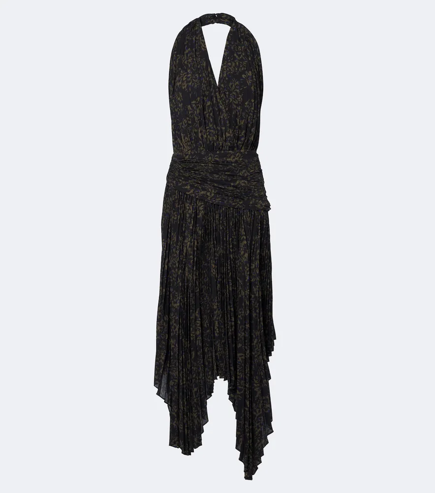 Paulina draped floral georgette midi dress