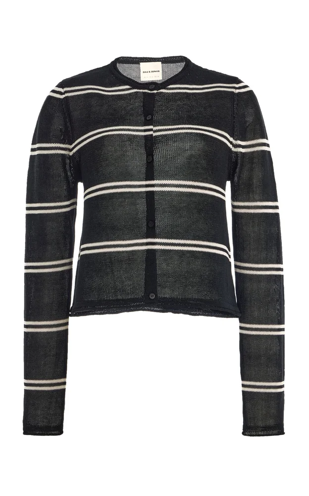 Textured Cotton-Blend Knit Cardigan