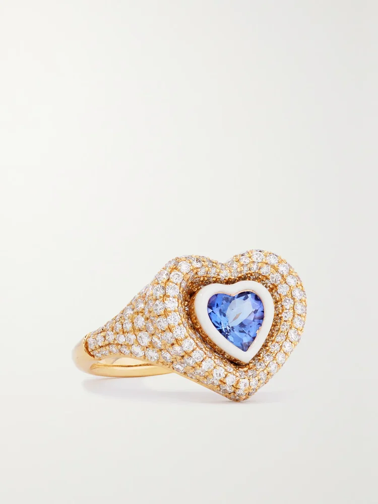 Manaal 2.0 18-karat gold, diamond and tanzanite ring