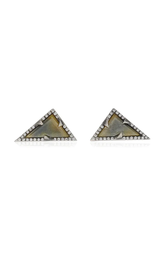 18K White Gold Diamond Stud Earrings