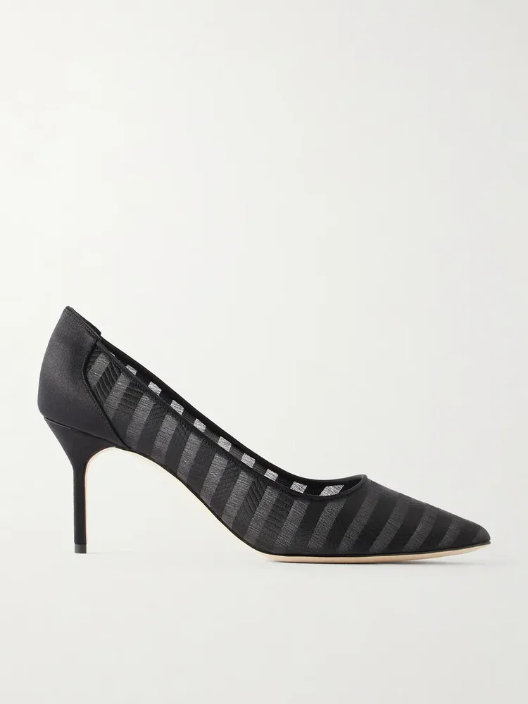 BB 70 striped mesh pumps