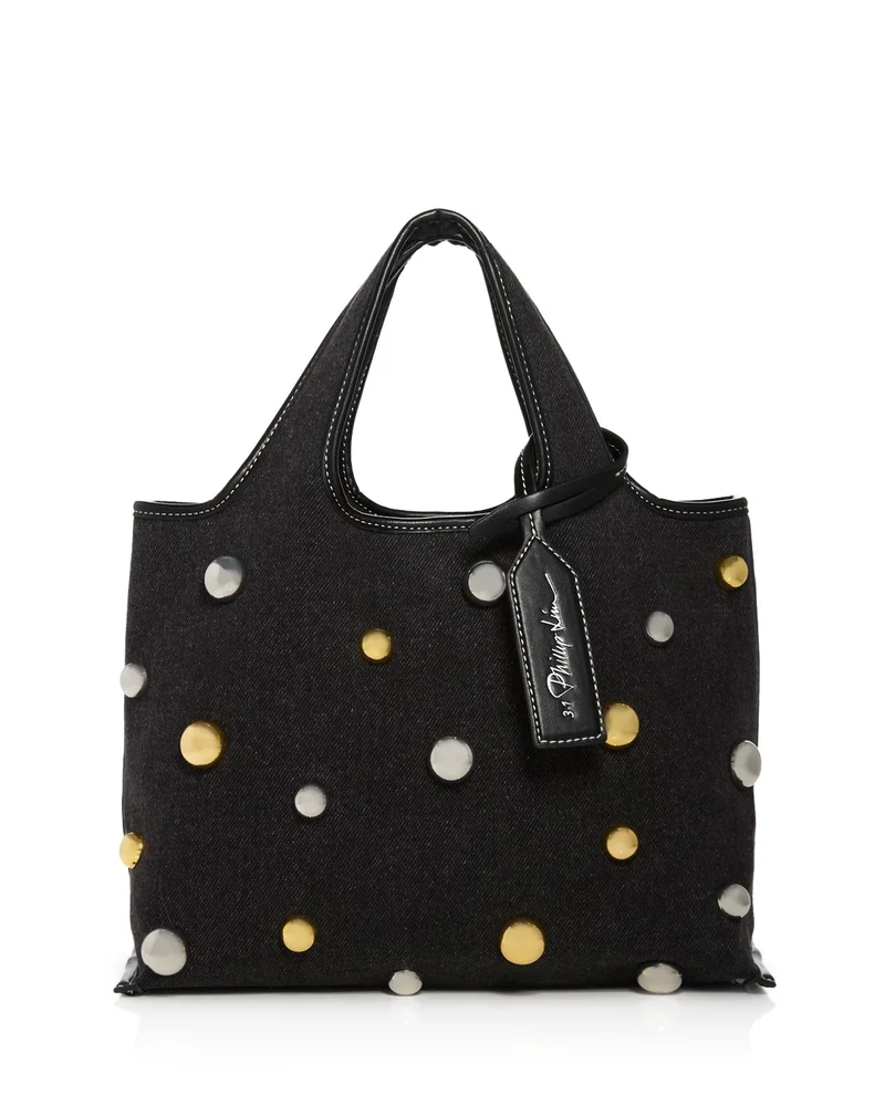 Mini Studded Denim Tote Bag