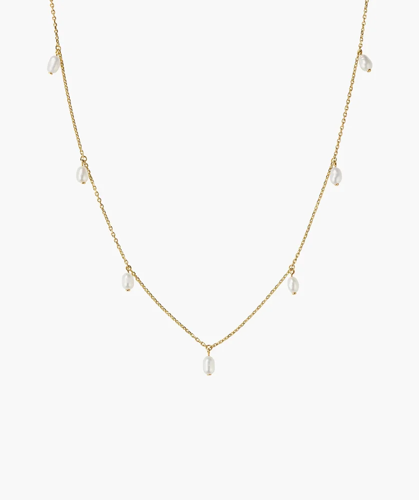 Tiny Pearl Station Necklace