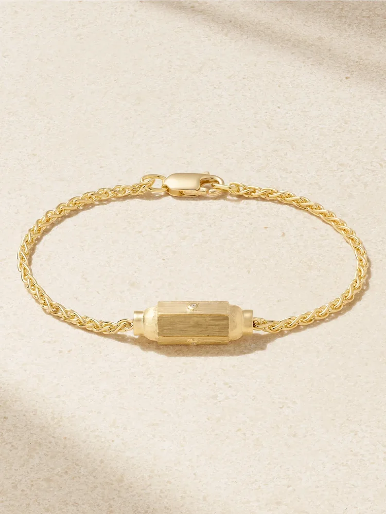 Micro Coco 18-karat gold diamond bracelet