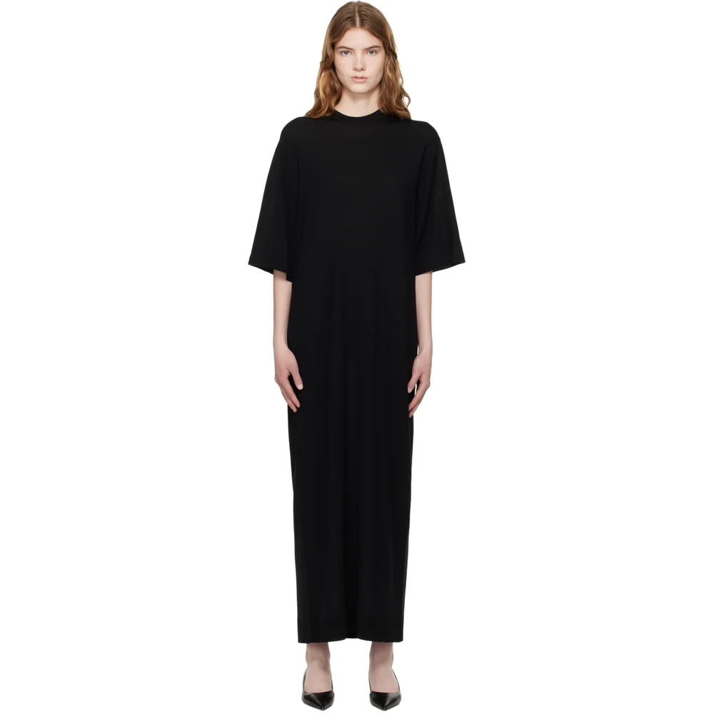 Black Knit Tee Maxi Dress