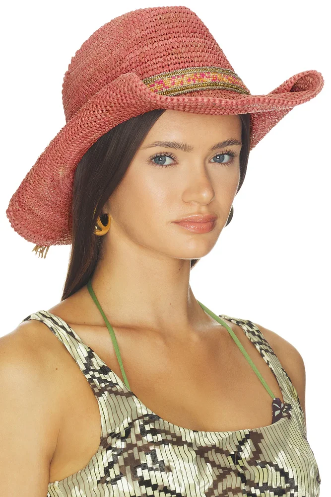 Skyler Crochet Raffia Cowboy Hat