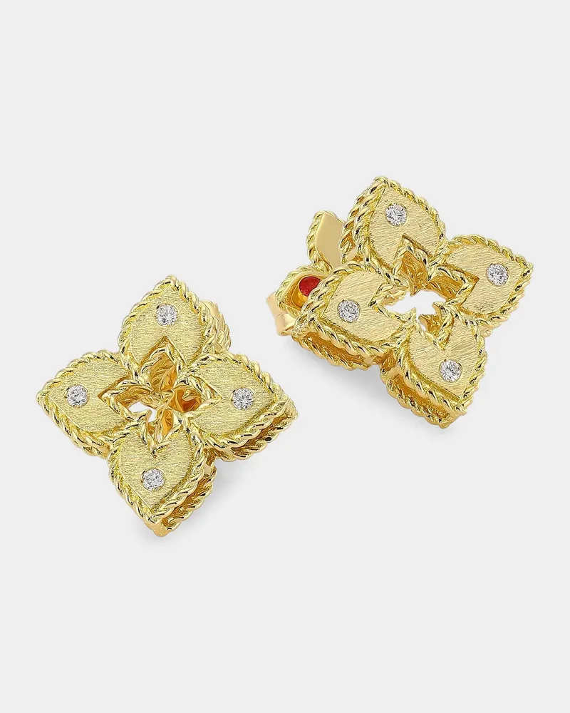 Petite Venetian 18K Yellow Gold & 0.08 TCW Diamond Stud Earrings