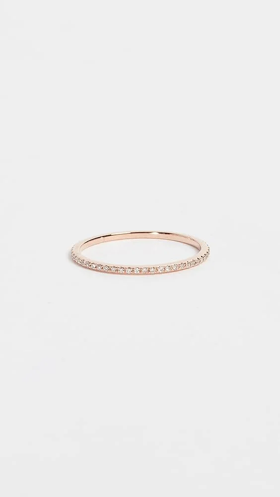 14k Rose Gold Diamond Eternity Stack Ring