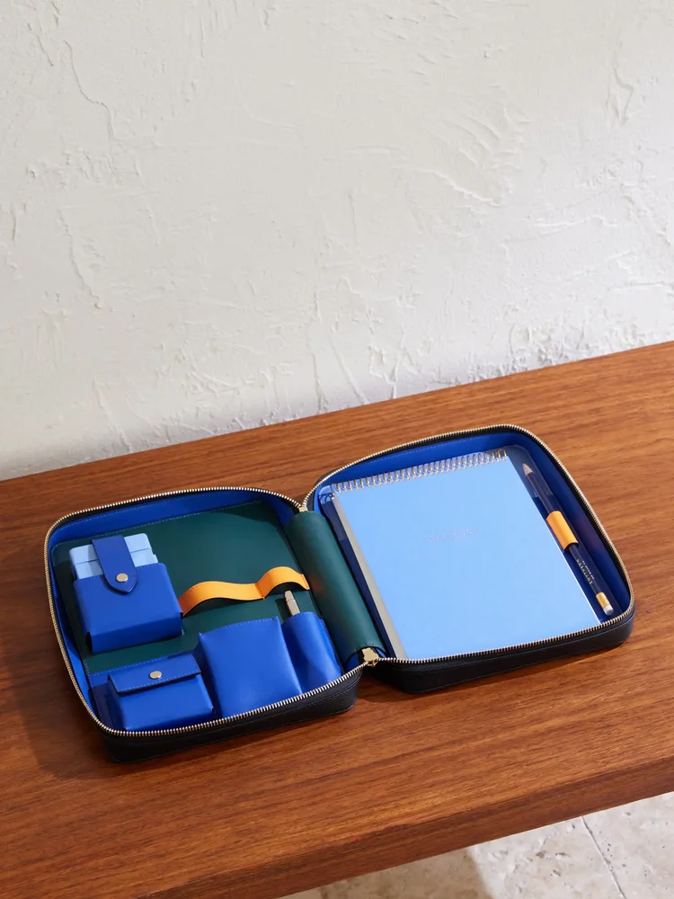 Panama Cross-Grain Leather Artist Folio Stationery Set