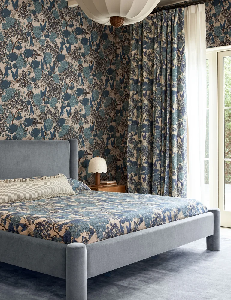 Garden Walk Linen Curtain Panel