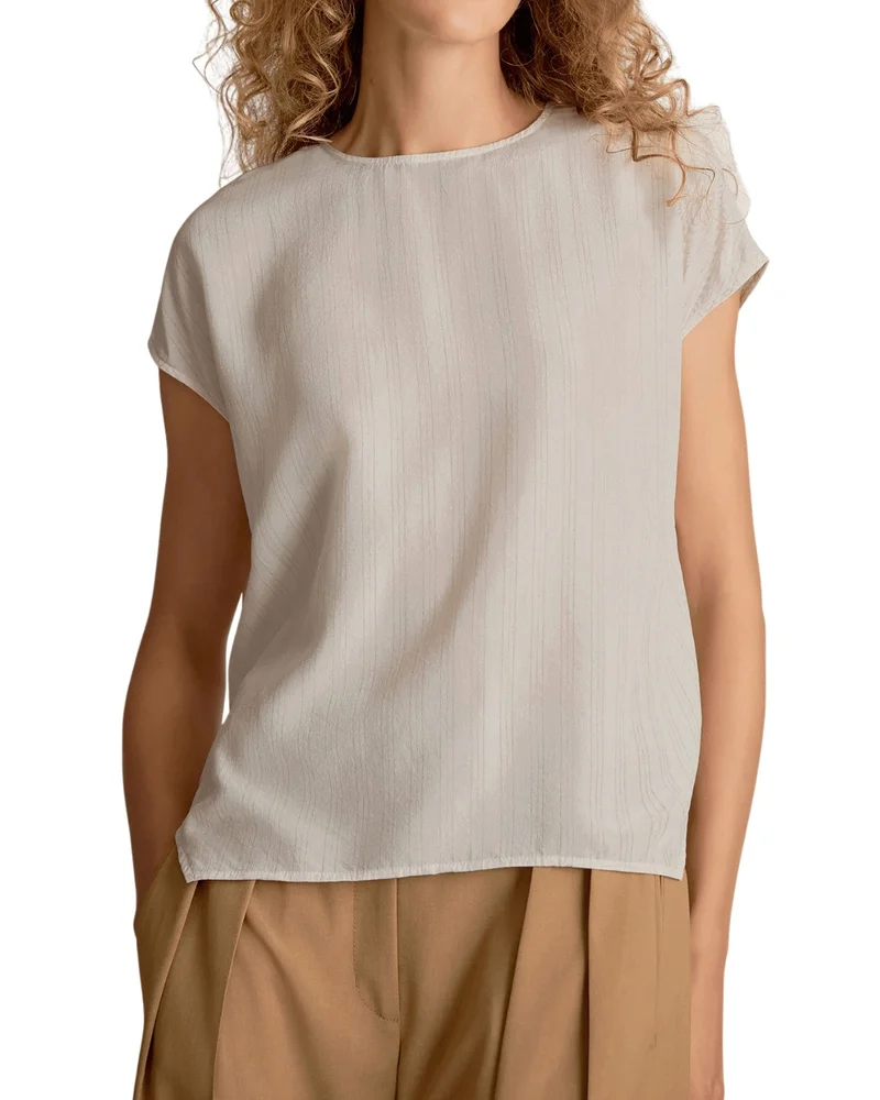Didion Printed Washable Silk Drape Top