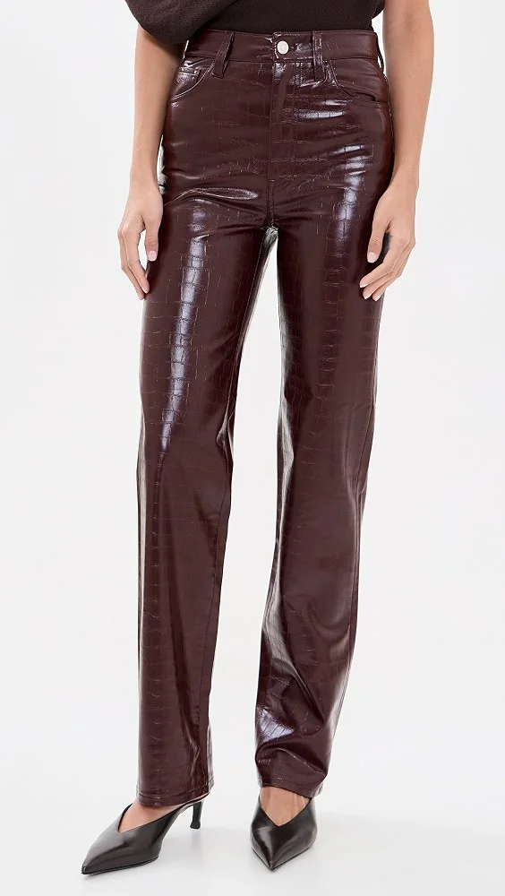 Cassie Super High Rise Straight Faux Leather Pants