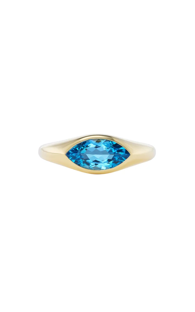 Marquis 18K Yellow Gold Topaz Ring