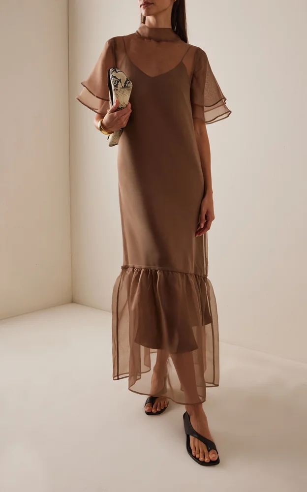 Exclusive Barre Silk Organza Maxi Dress