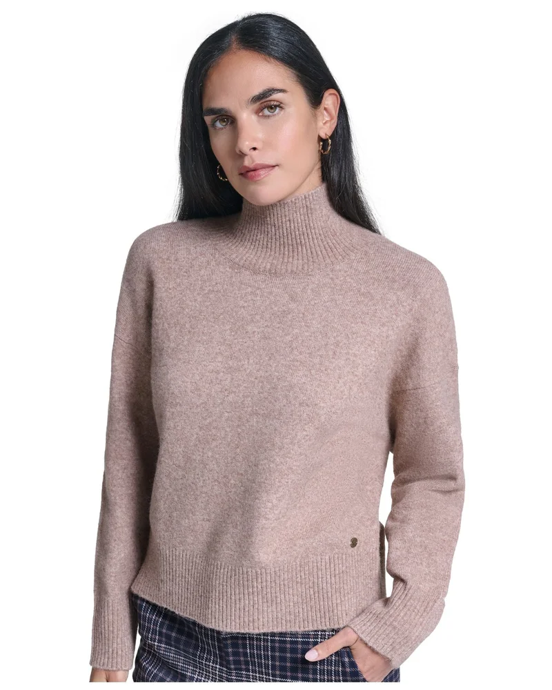 Funnel-Neck Long-Sleeve Sweater