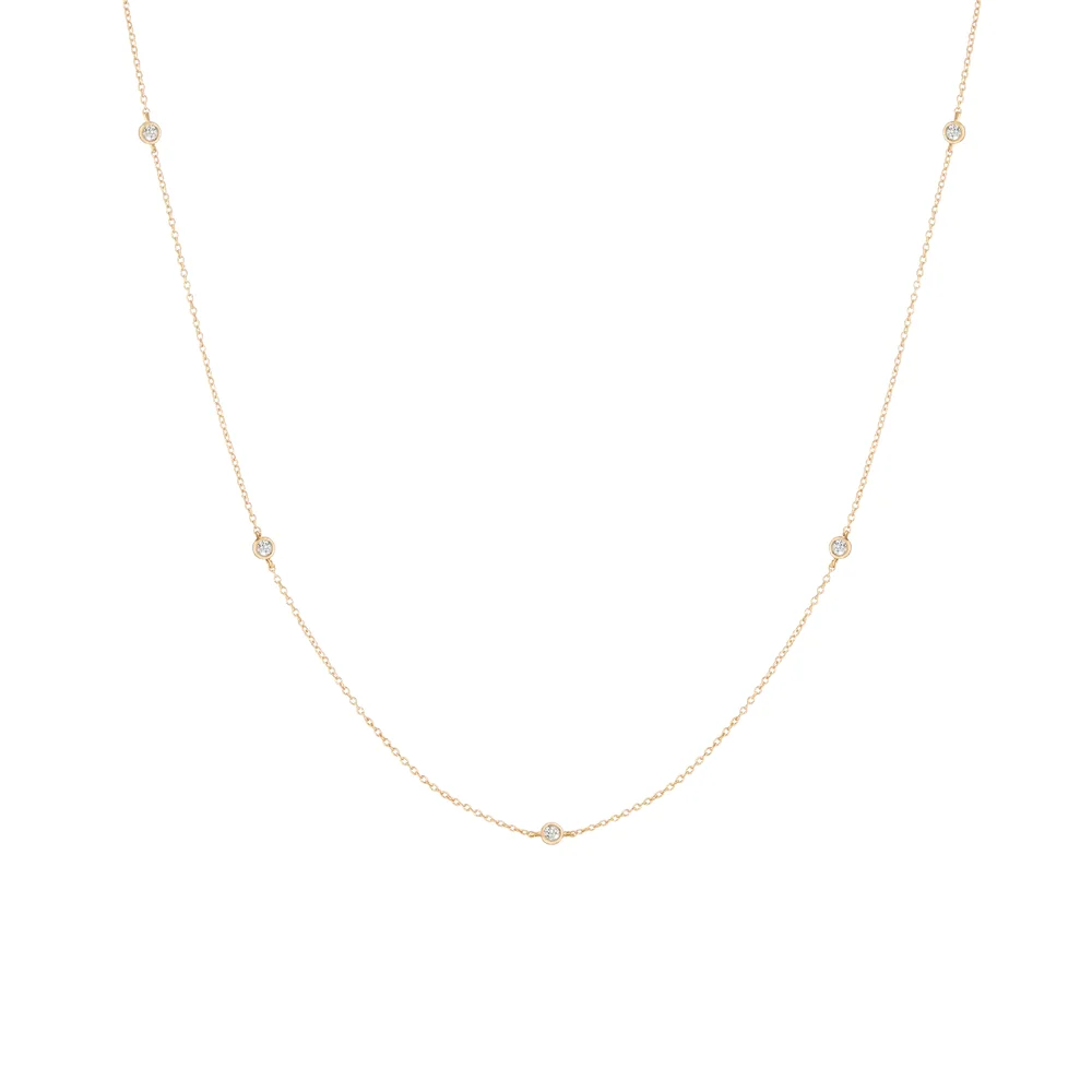 Lab Grown White Sapphire Station Necklace