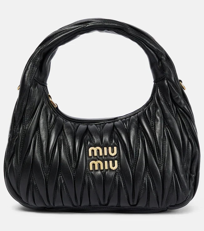 Miu Wander matelassé leather shoulder bag