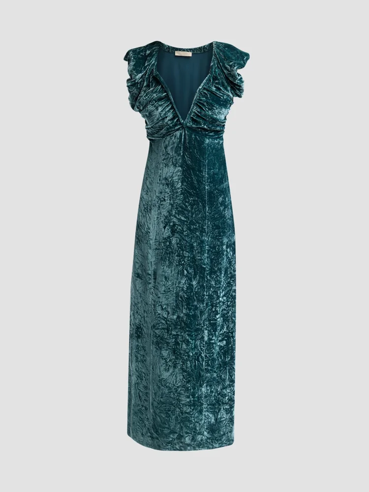 Astra Crushed Velvet Column Maxi Dress