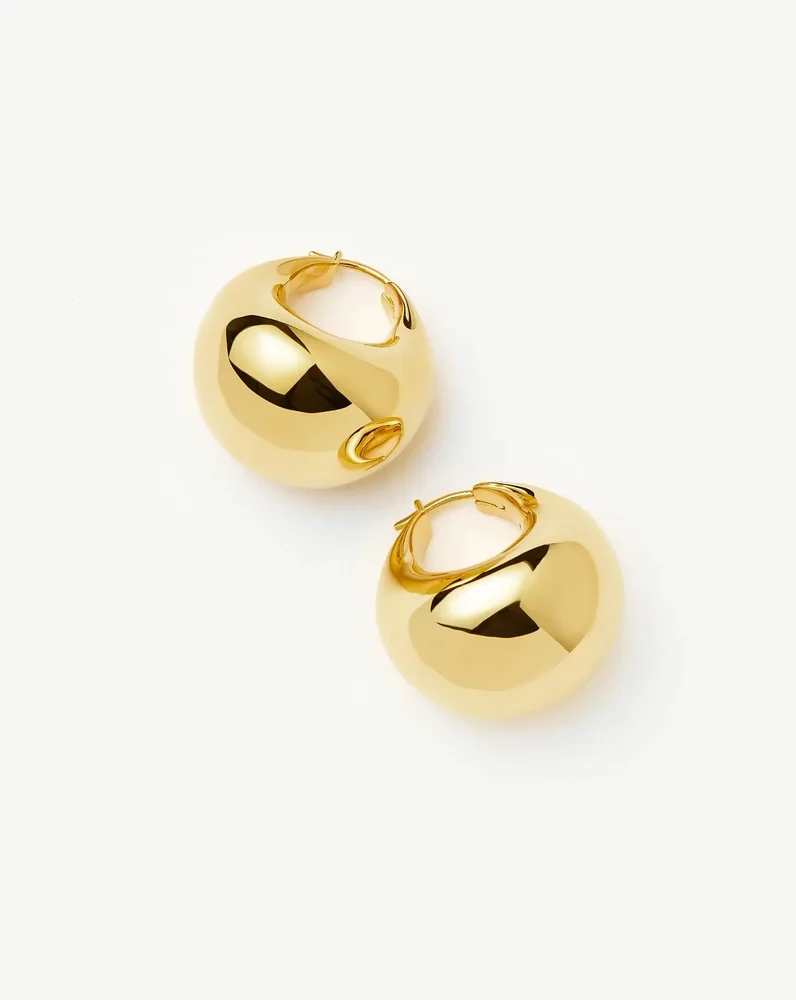 Sculptural Chubby Dome Medium Hoops