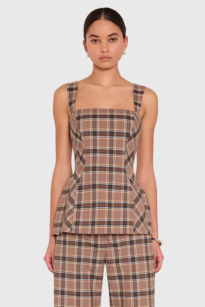 Andreina Top in Academy Plaid