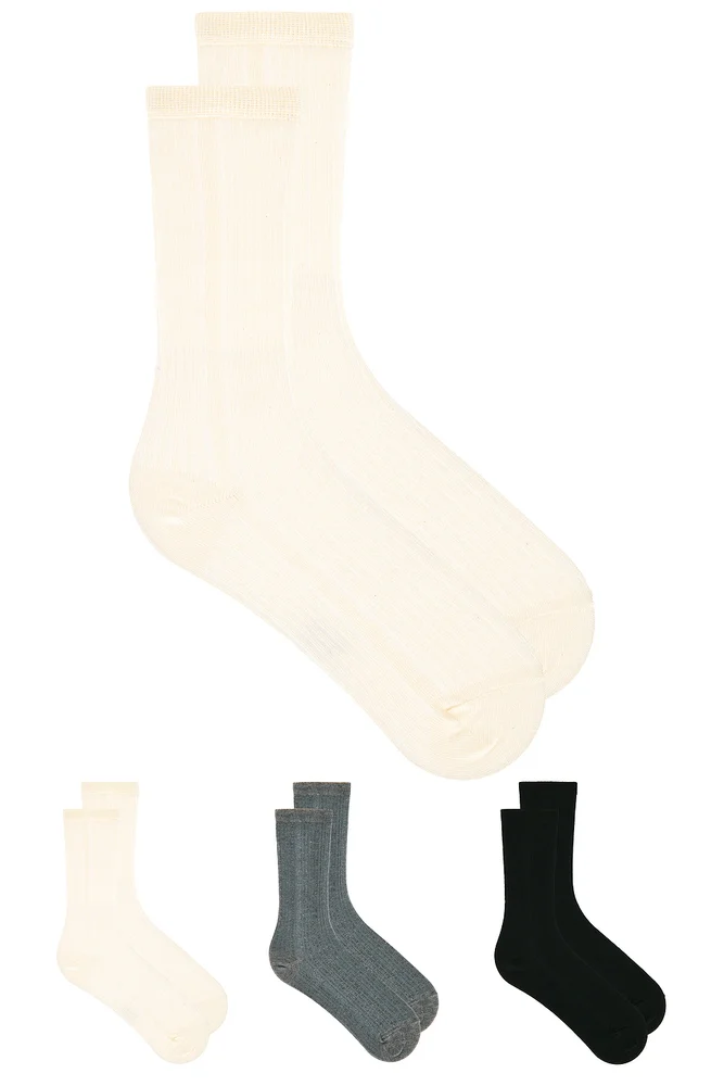Cotton Cashmere Crew Socks Pack Of 3