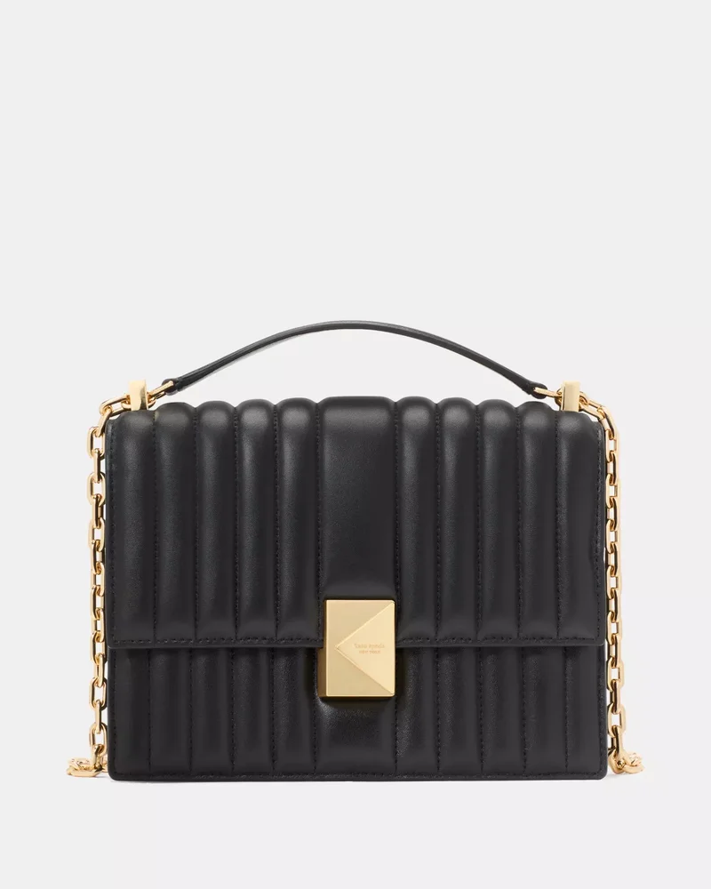 Deco Quilted Chain Leather Shoulder Bag