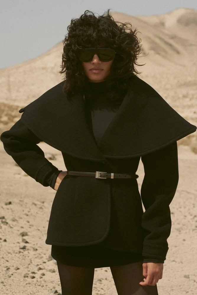 Short Wool Coat (Black) - M / Black