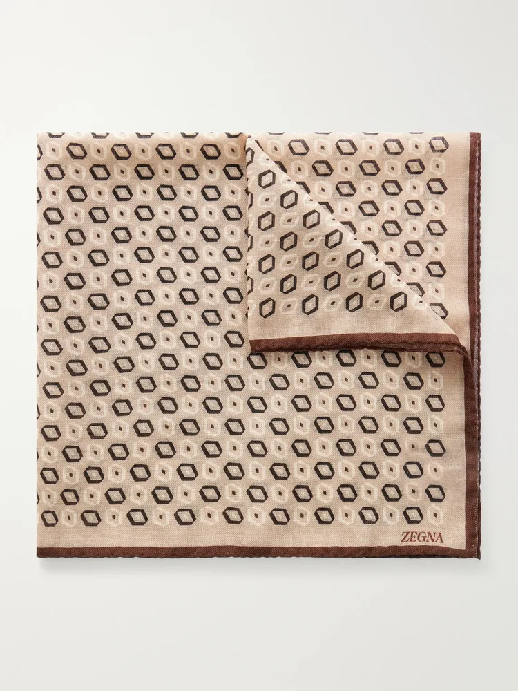 Printed Wool Pocket Square