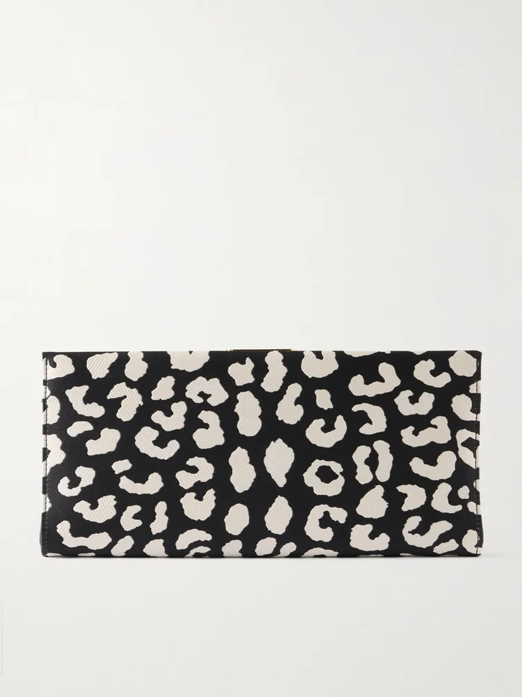Pats leopard-patterned jacquard clutch