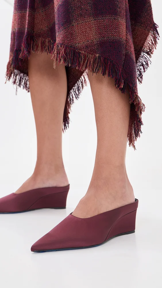 Satin Pointed Gala Wedges