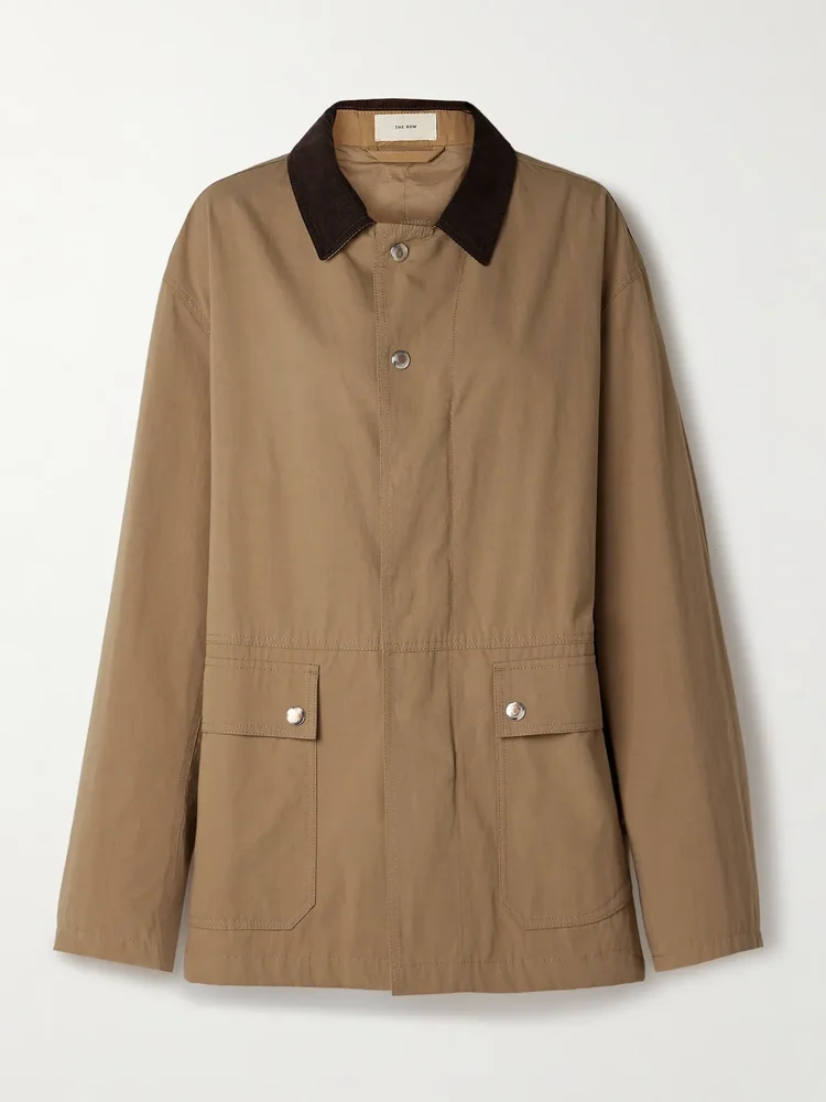 Frank corduroy-trimmed cotton-canvas jacket
