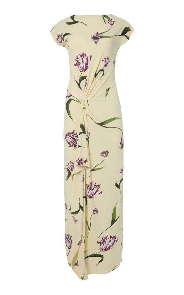 Front Twist Jersey Maxi Dress