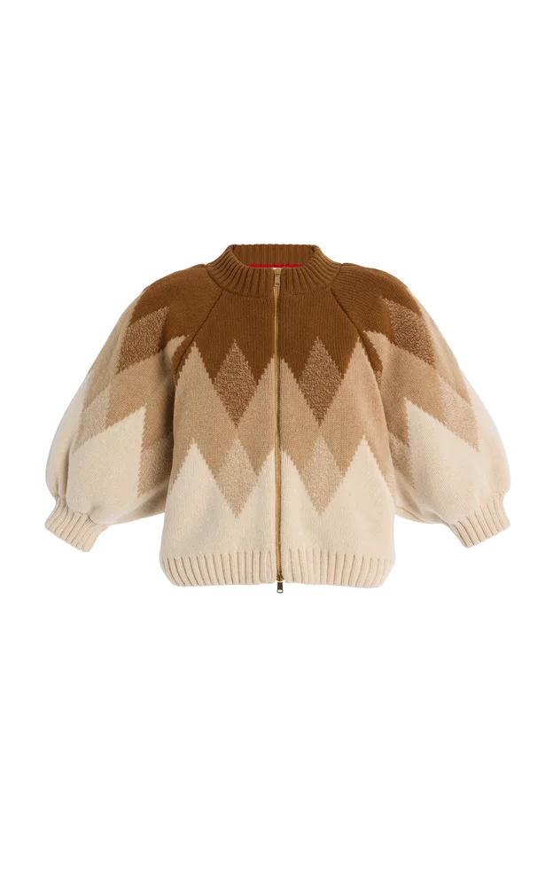 The Innes Puff-Sleeve Jacquard Wool Top