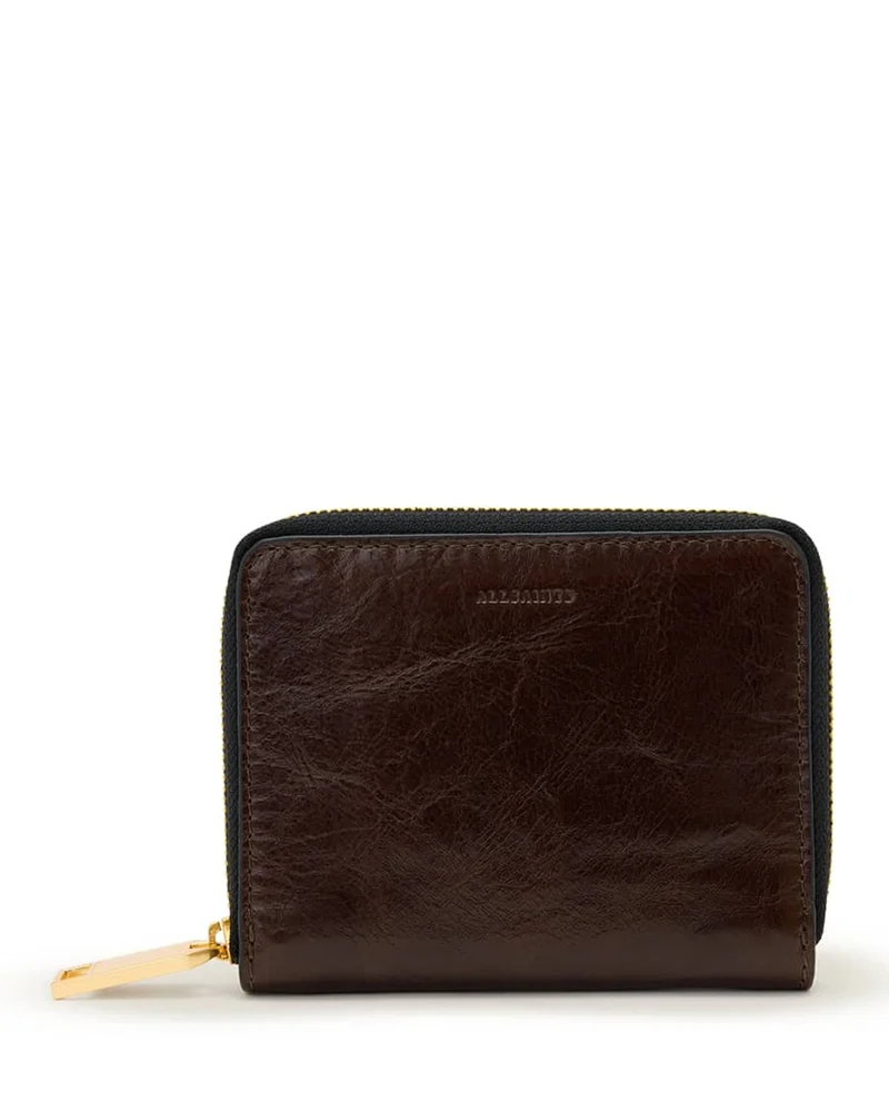 Lena Hex Leather Zip Wallet