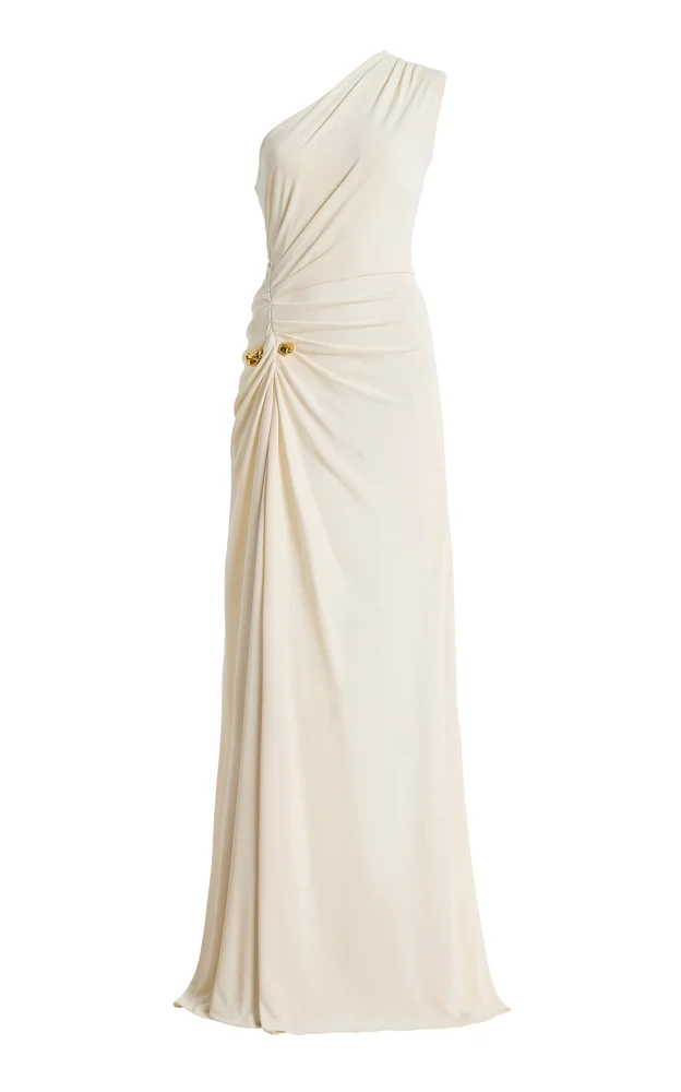 One-Shoulder Draped Gown
