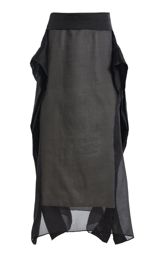 Exclusive Cascade Chiffon Midi Skirt