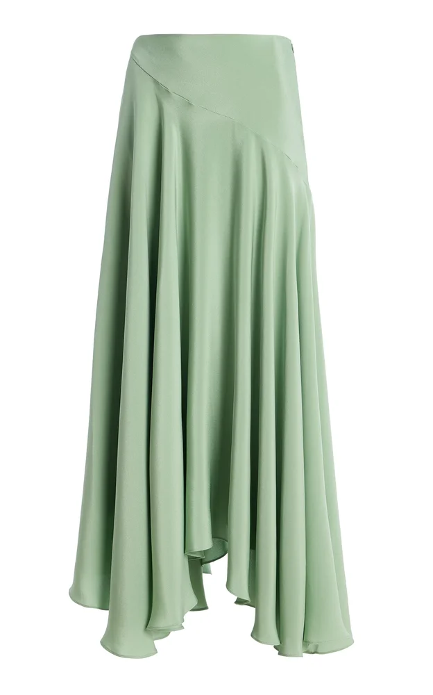 Exclusive Bias Silk-Crepe Midi Skirt