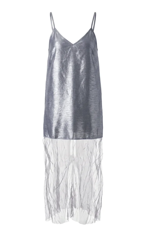 Dupioni Mesh Dress
