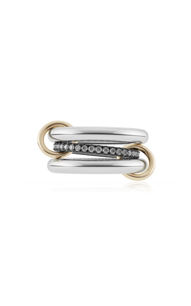 Libra 18K Yellow Gold Sterling Silver Diamond Ring