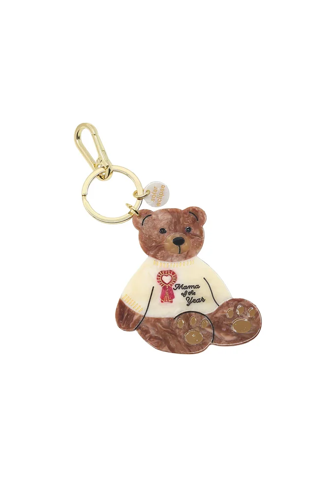 Hand-Painted Mama Bear Bag Charm & Keychain