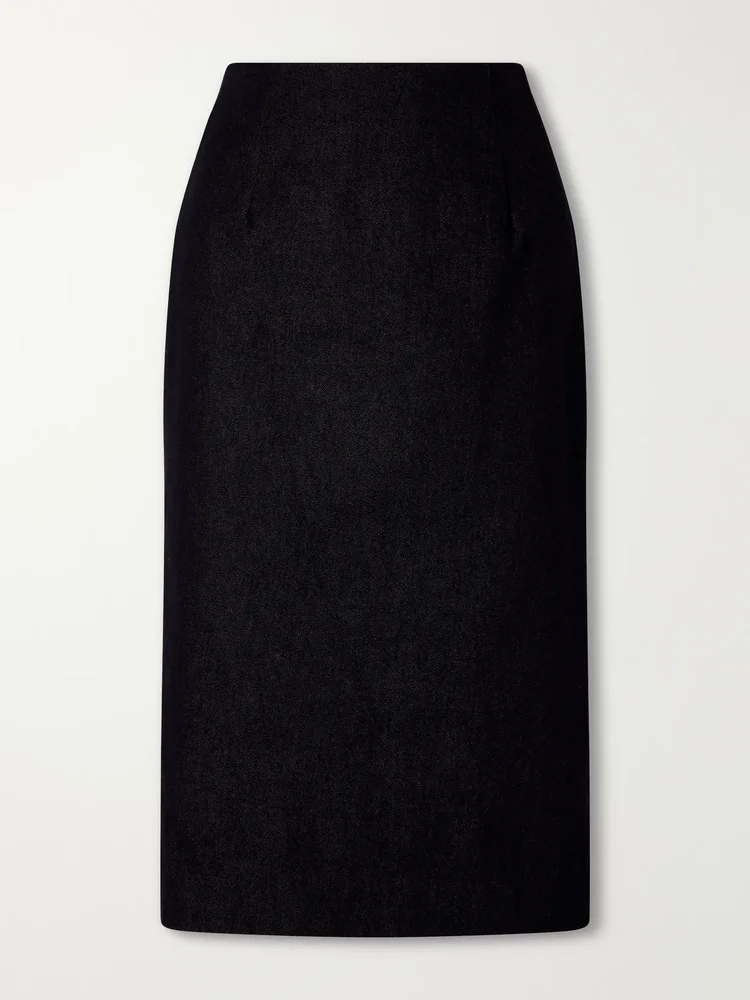 Denim midi skirt