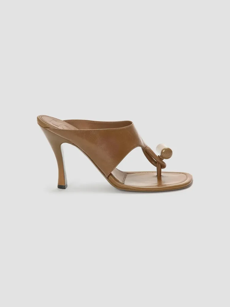 90MM Toggle Thong Leather Sandals