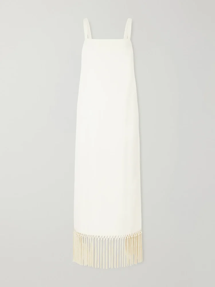 Palermo fringed crepe midi dress
