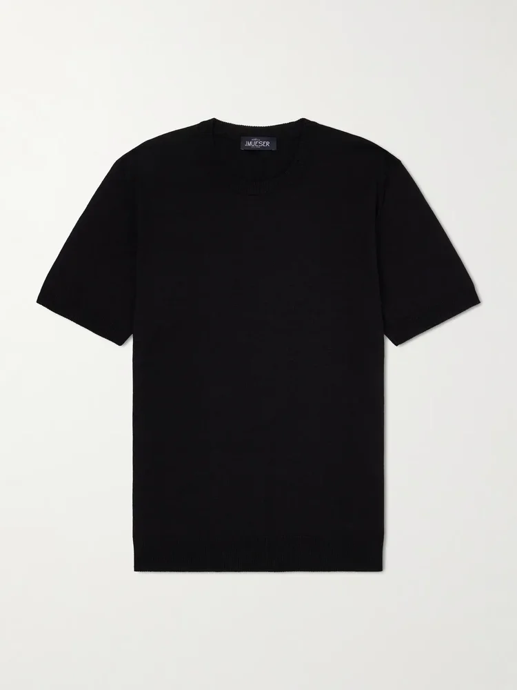 Knitted Linen and Cotton-Blend T-Shirt