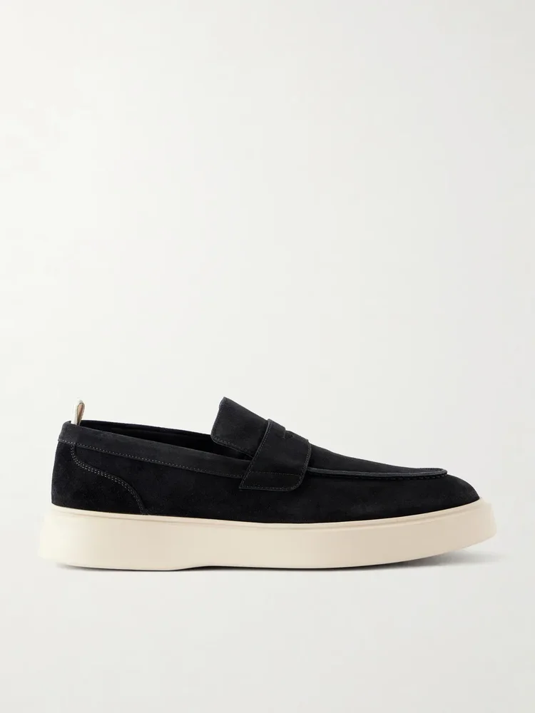 Frame 001 Suede Penny Loafers