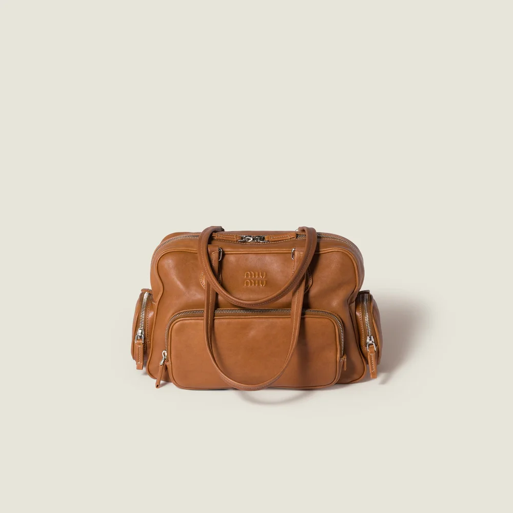 Pocket nappa leather top-handle bag